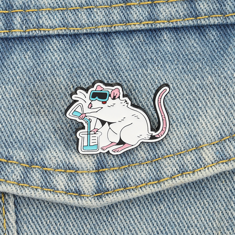 Science Buddies - Cartoon Lab Rat Enamel Pins Science