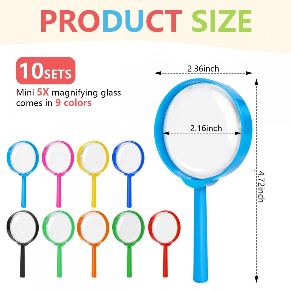 10 PCS Mini Magnifying Glass f - огляд і ціна Science And Hobby