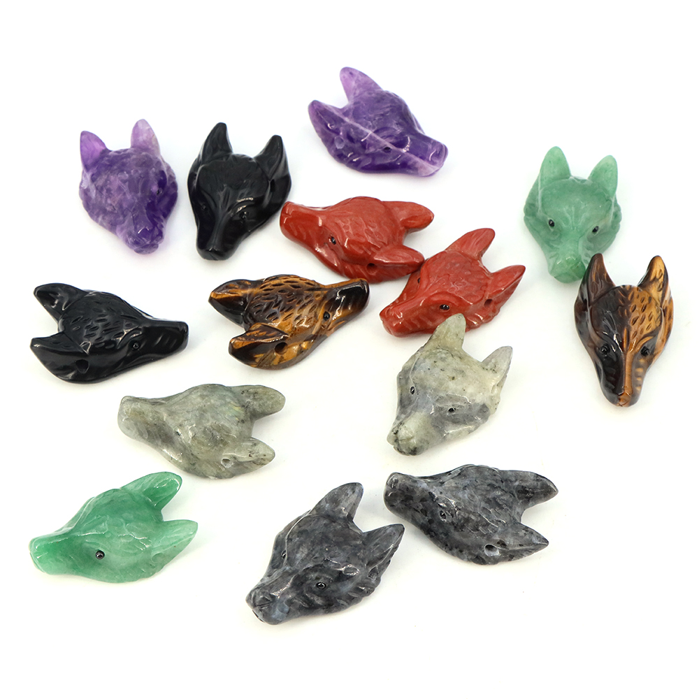 40mm Wolf Head Stone Pendant N - огляд і ціна Science Nature