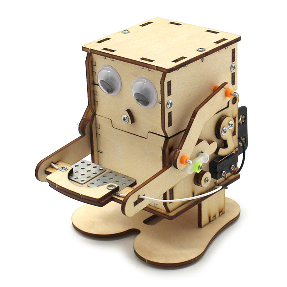 Robot Eating Coin Wood DIY Mod - огляд і ціна Science Project Robot
