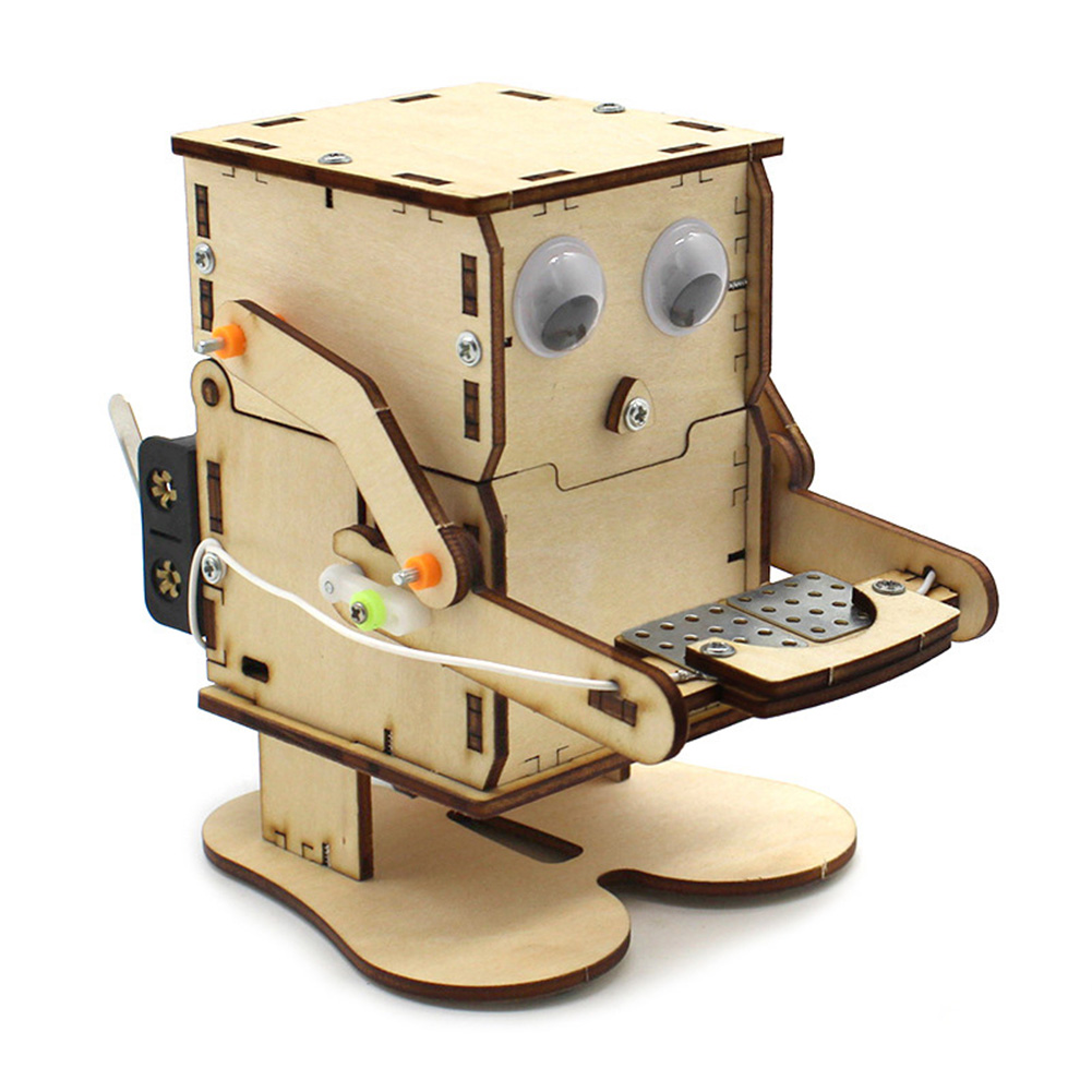 Robot Eating Coin Wood DIY Mod - огляд і ціна Science Project Robot