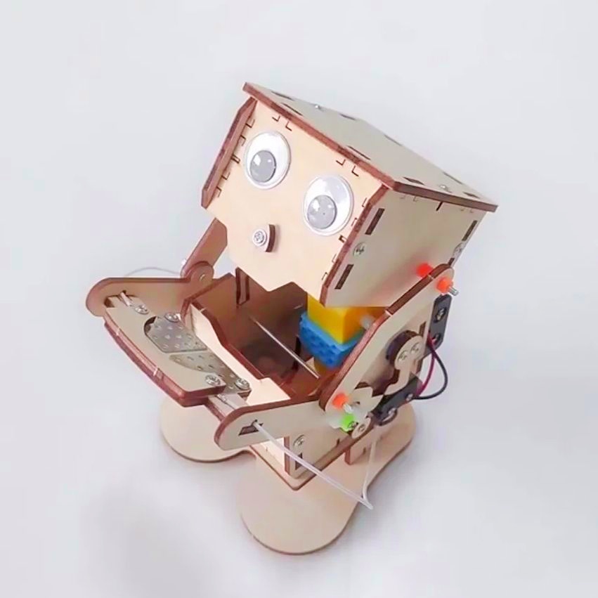 DIY Coin Eating Robot Wooden M - огляд і ціна Science Project Robot